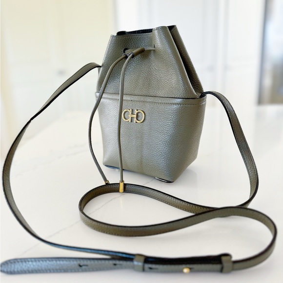 Salvatore Ferragamo Handbags - SALVATORE FERRAGAMO Gancini Mini Leather Bucket Bag